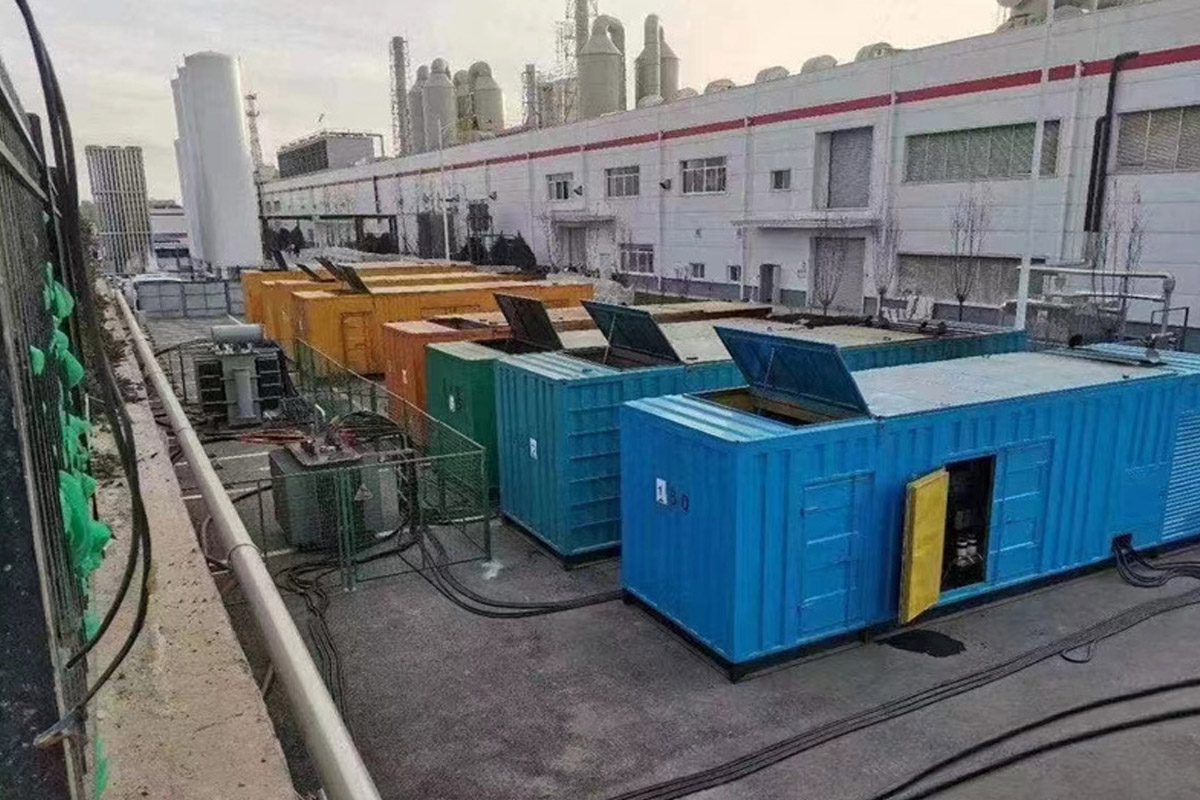 宁安发电机租赁施工现场